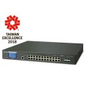 PLANET GS-5220-24T4XVR L3 24-Port 10/100/1000T + 4-Port 10G SFP+ Managed Ethernet Switch with LCD Touch Screen and Redundant Power
